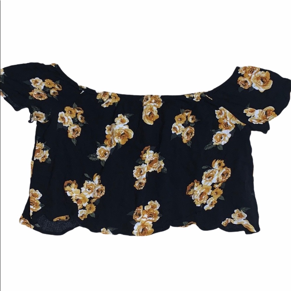 Forever 21 floral flowy crop top